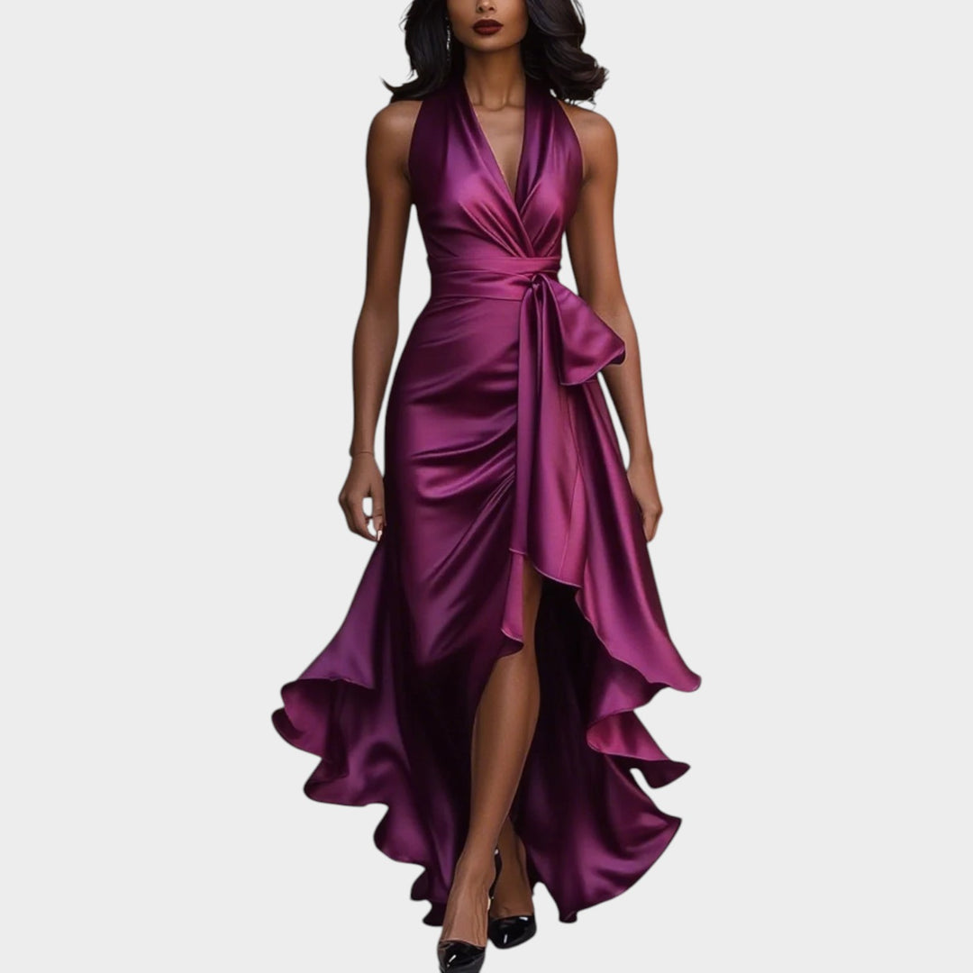 Halter Wrap Evening Gown