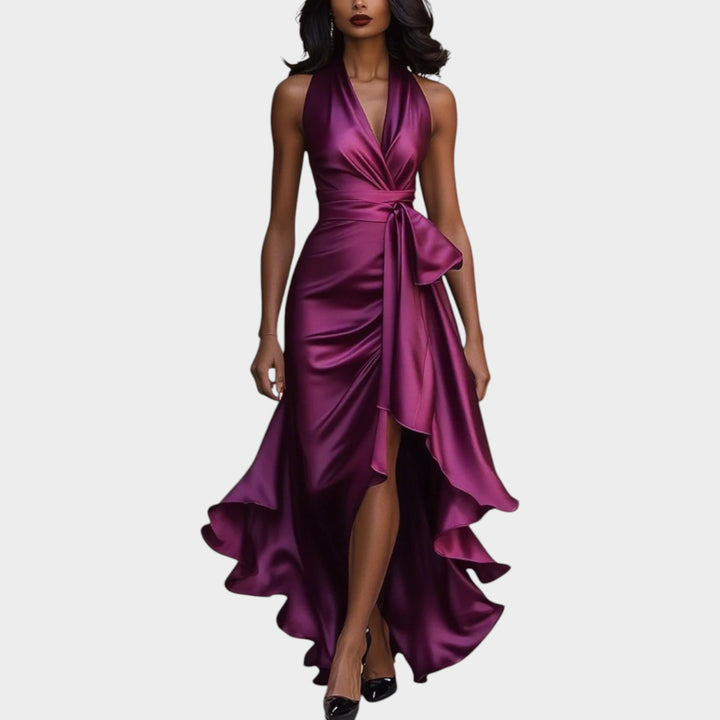 Halter Wrap Evening Gown