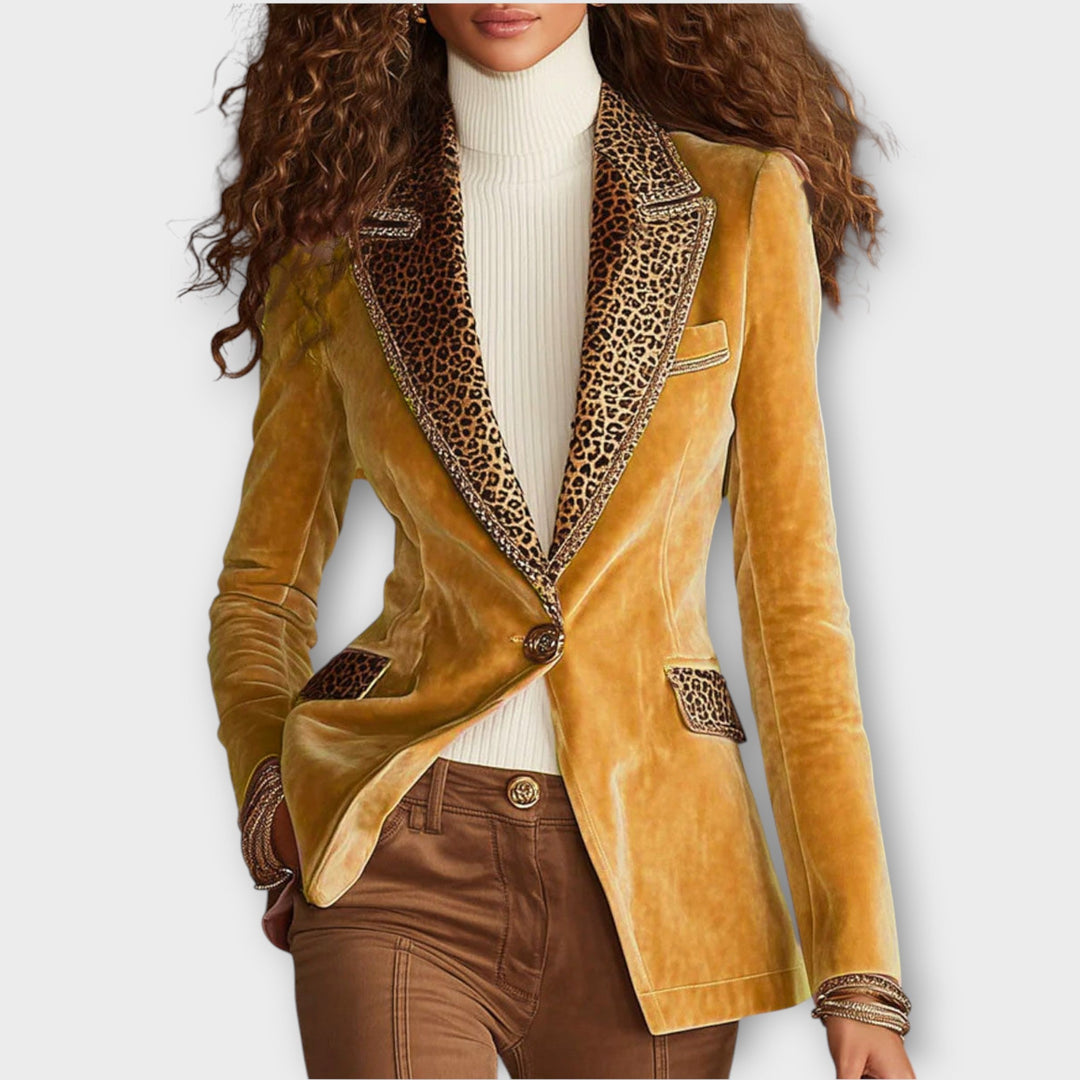 Statement Trim Velvet Tailored Blazer