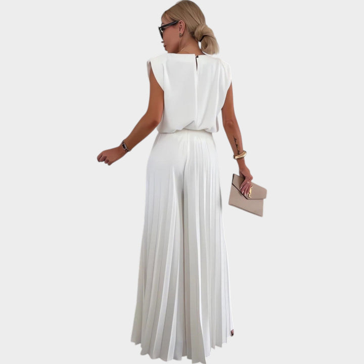 Structured Pleated Two-Piece Set