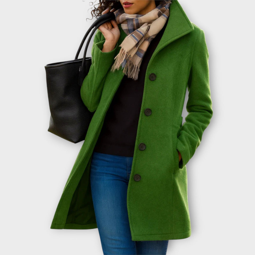 Elegant Button-Up Mid-Length Coat
