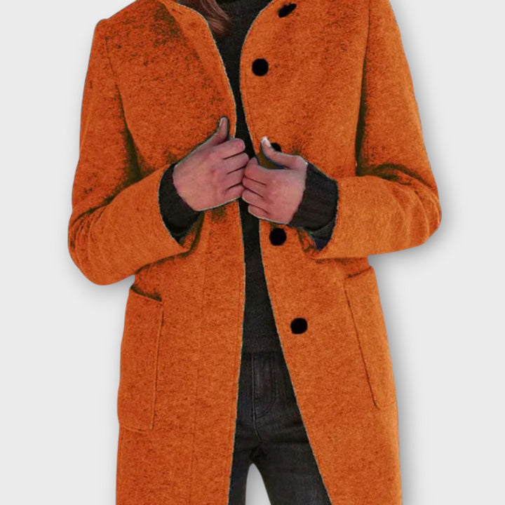 Classic Button-Up Mid-Length Coat