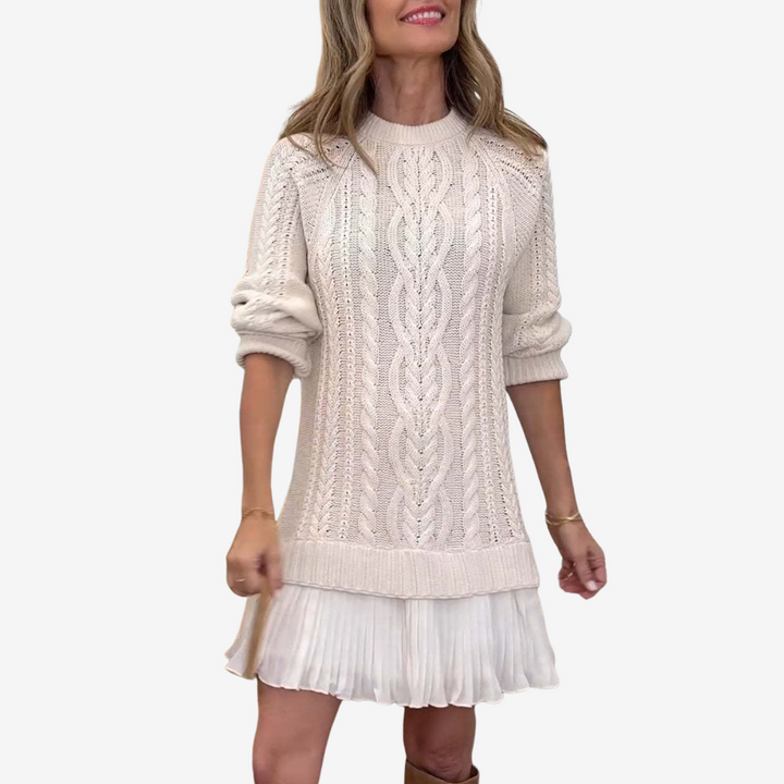 Chunky Cable Knit Sweater Dress
