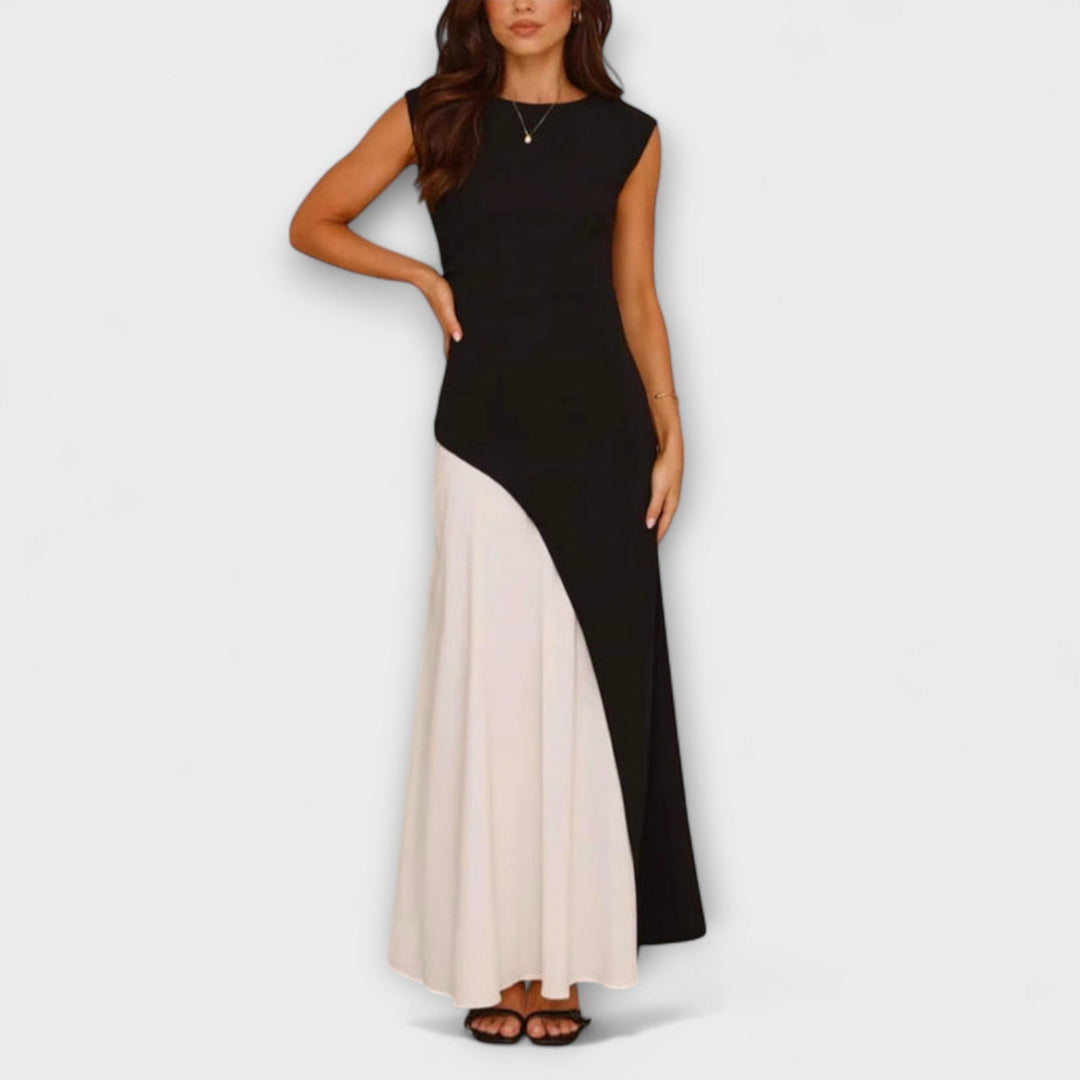 Monochrome Waist Block Dress