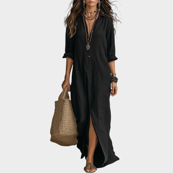 Relaxed Button-Down Maxi Dress