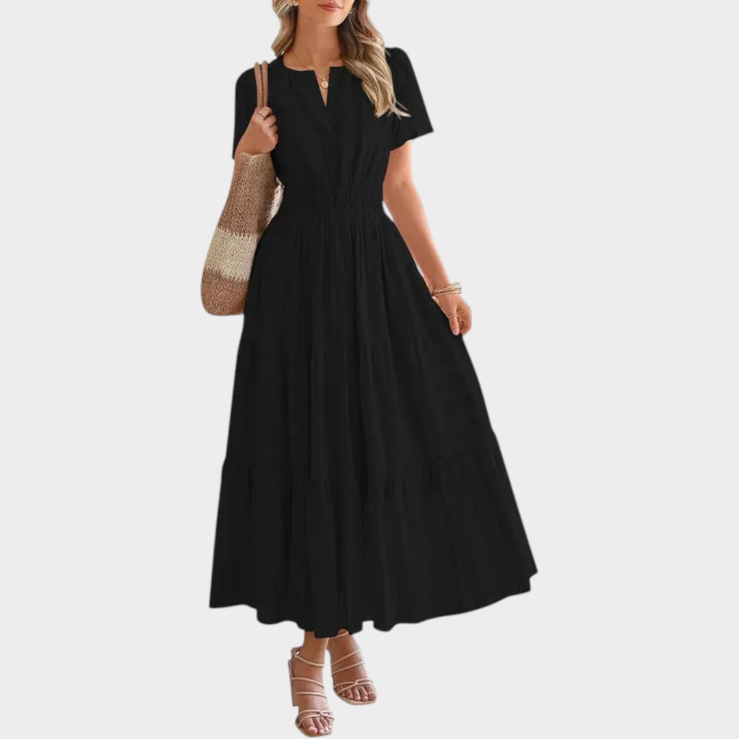 Smocked Waist Tiered Maxi Dress