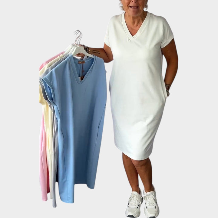 Relaxed V-Neck Everyday Dress