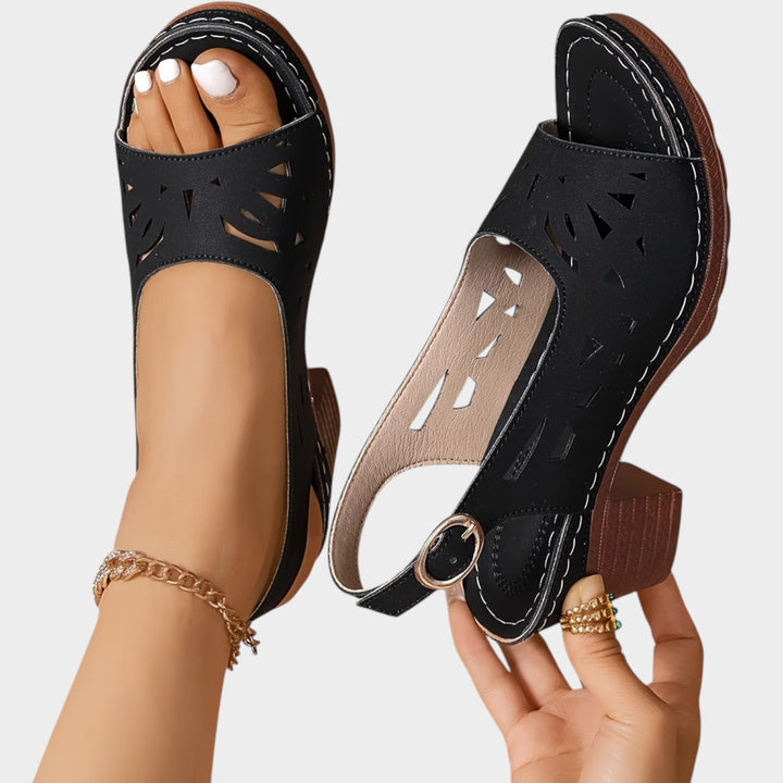 Cutout Slingback Comfort Heels