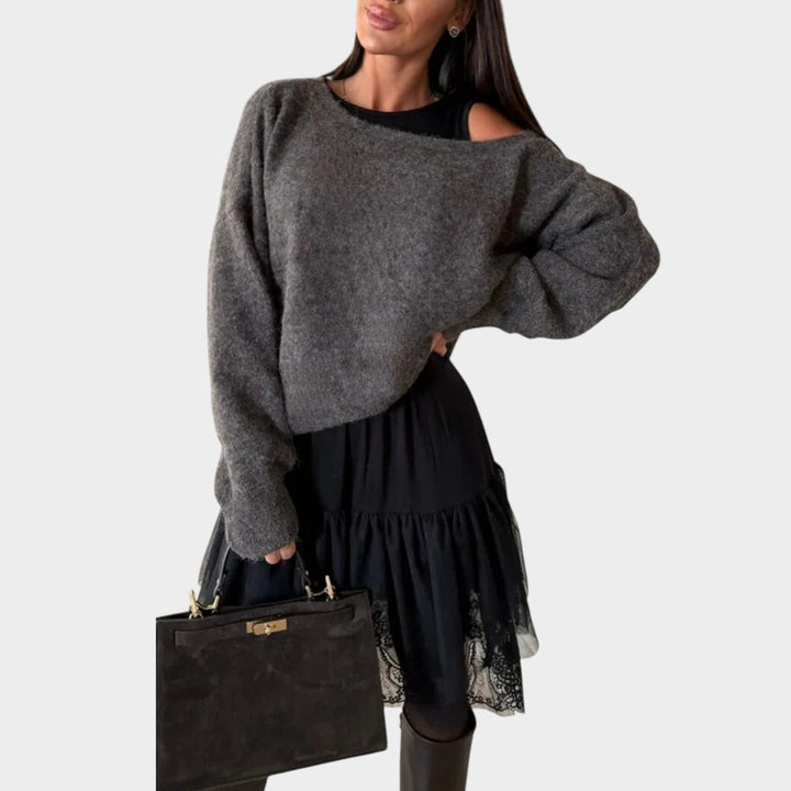 Relaxed Fit Off-Shoulder Oversized Sweater