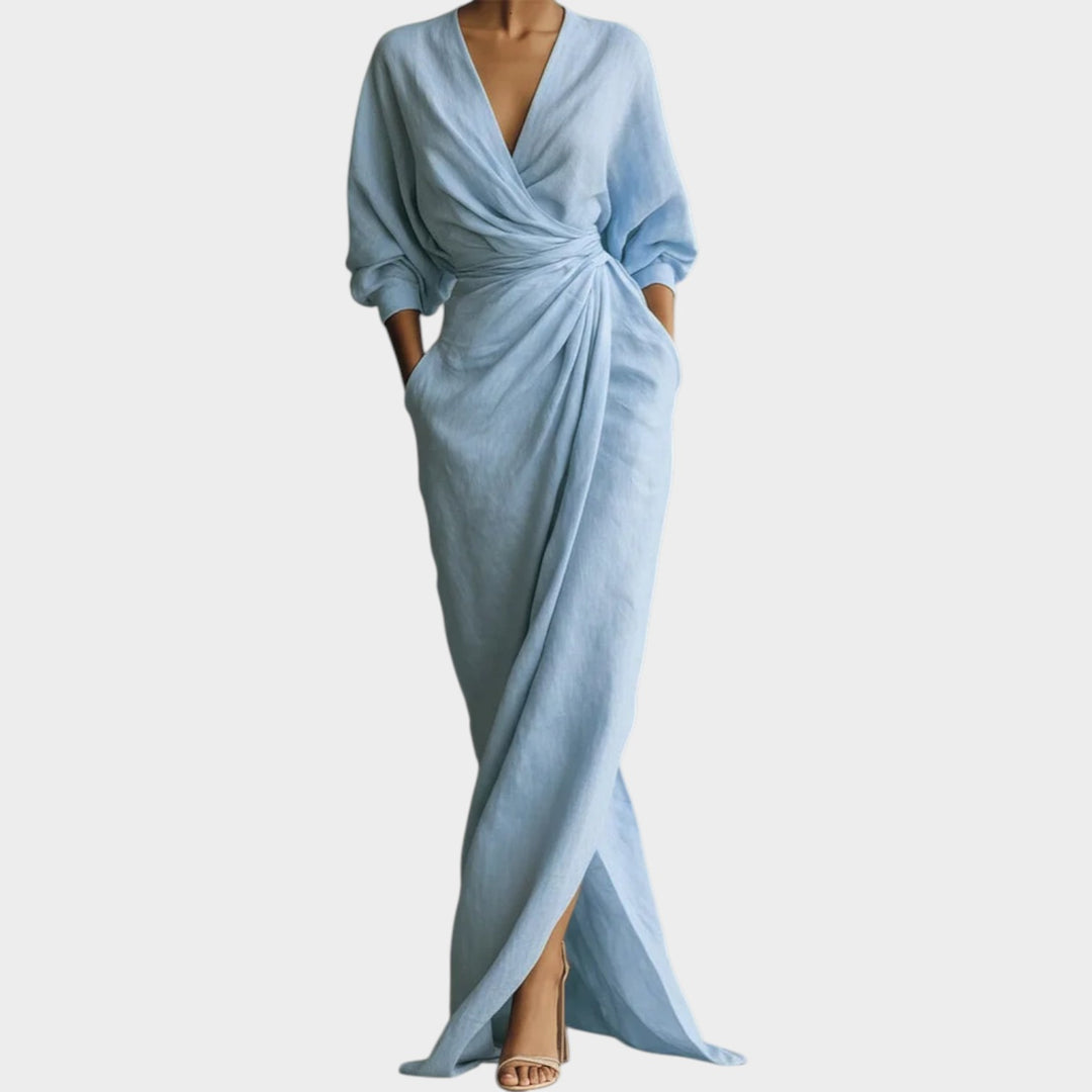 Draped Wrap Maxi Dress