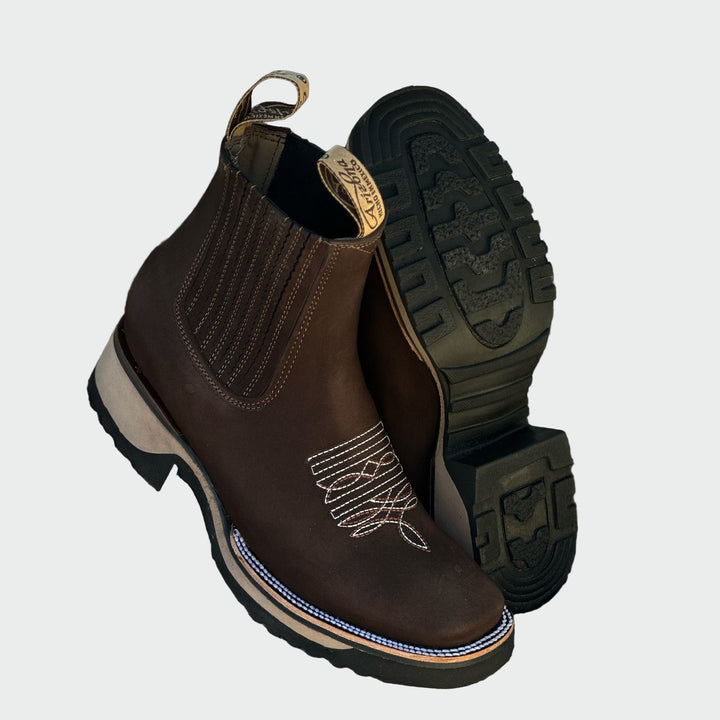 Leather Western Ankle Boots