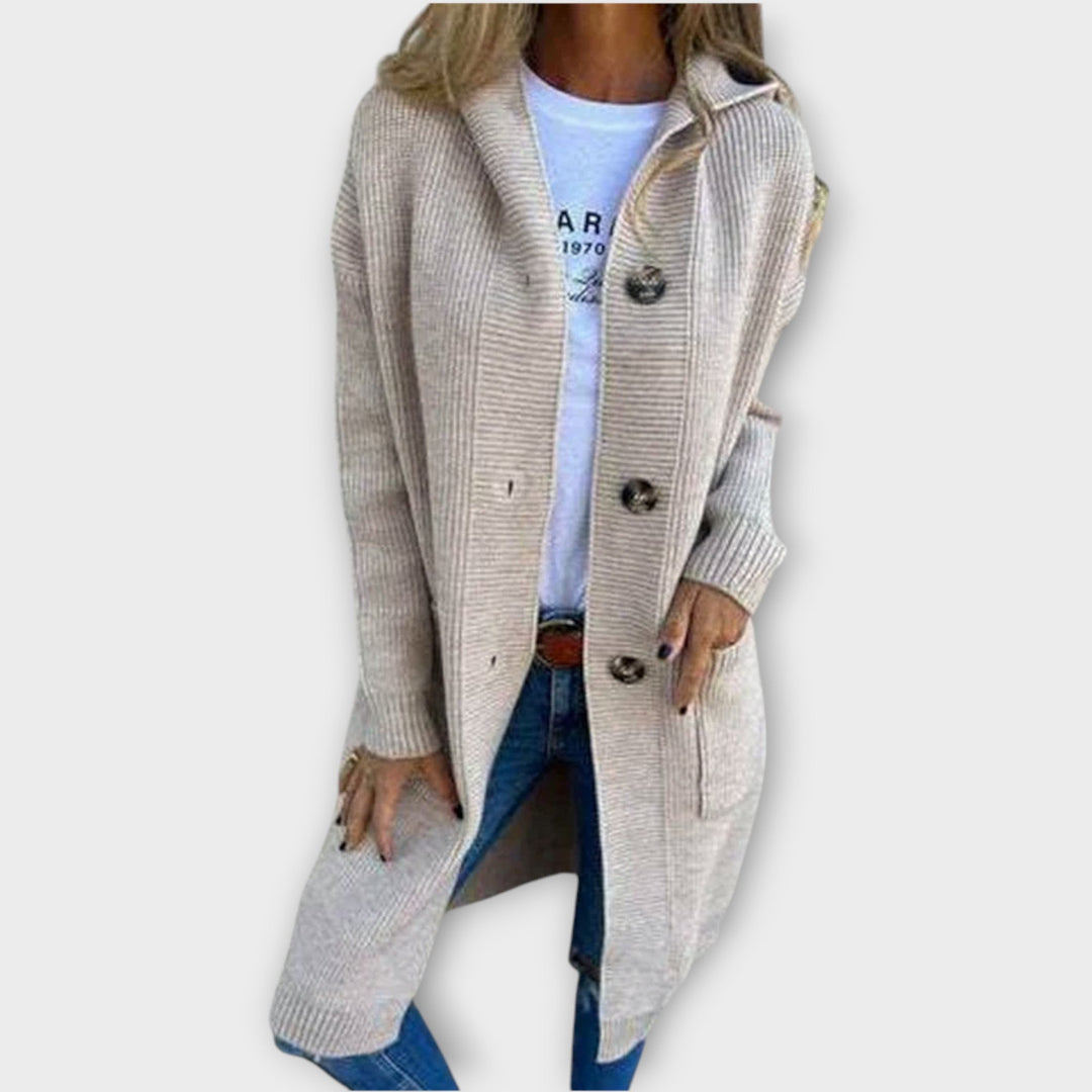 Comfortable Button-Up Knit Cardigan