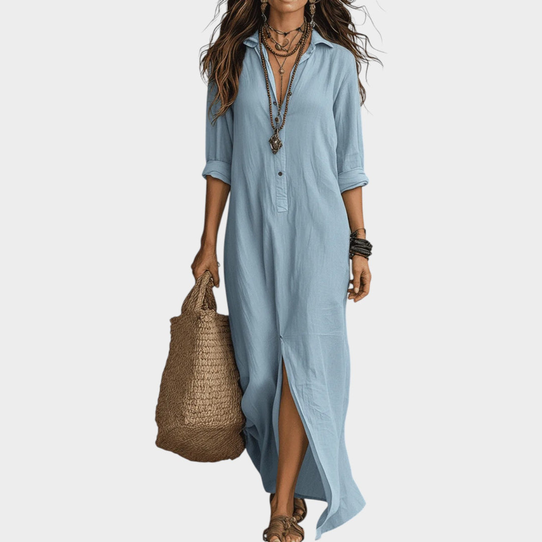 Relaxed Button-Down Maxi Dress
