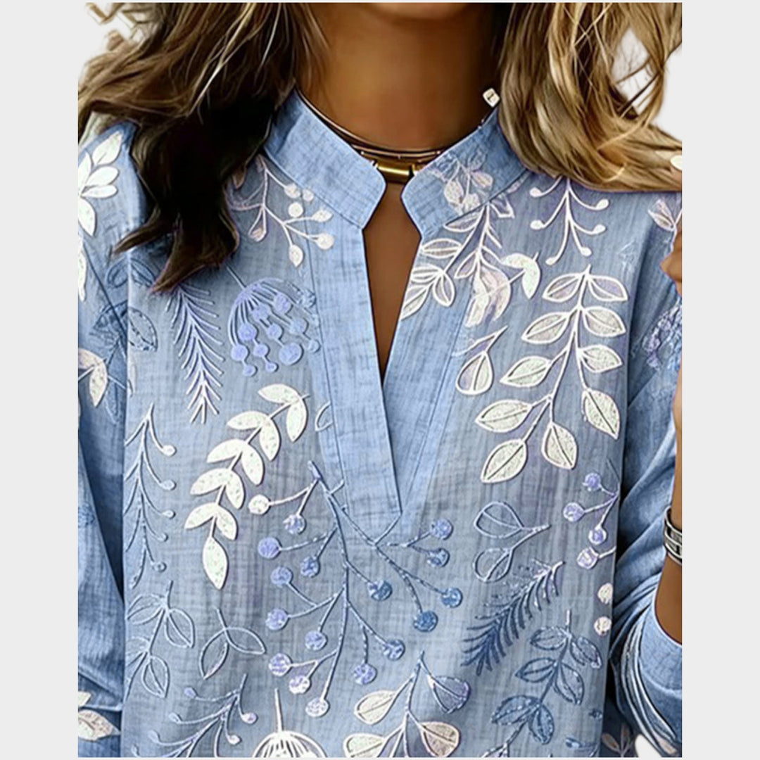 Botanical Print Relaxed Blouse
