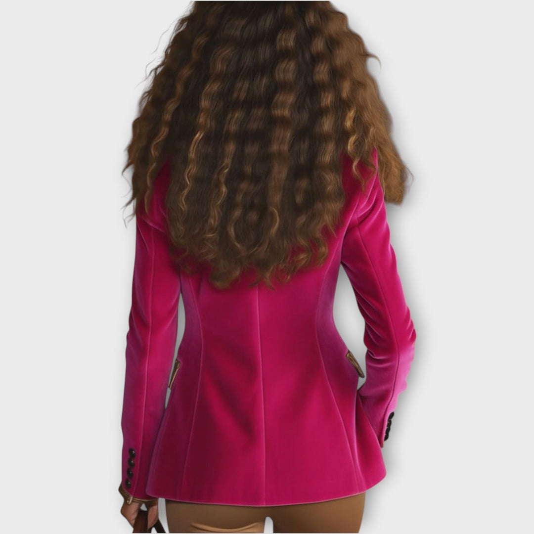 Statement Trim Velvet Tailored Blazer
