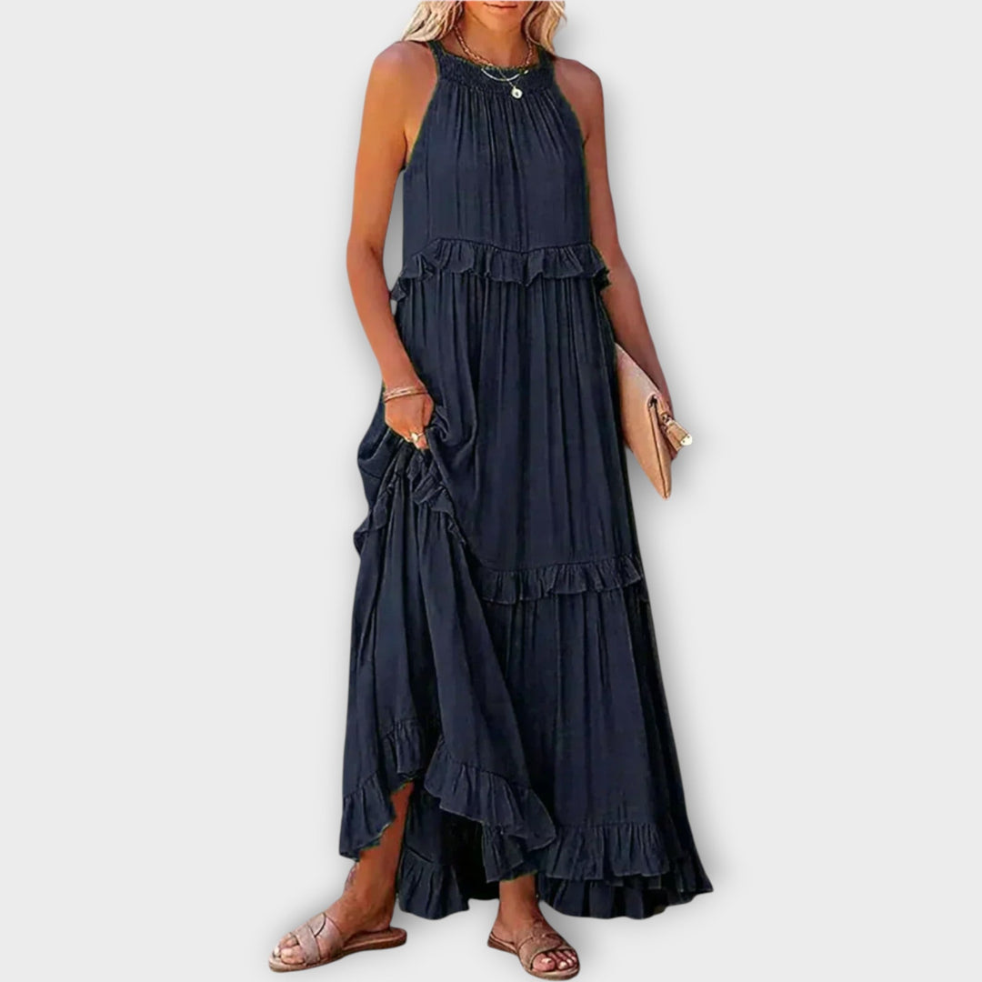Dress with Thin Straps and Elegant Line