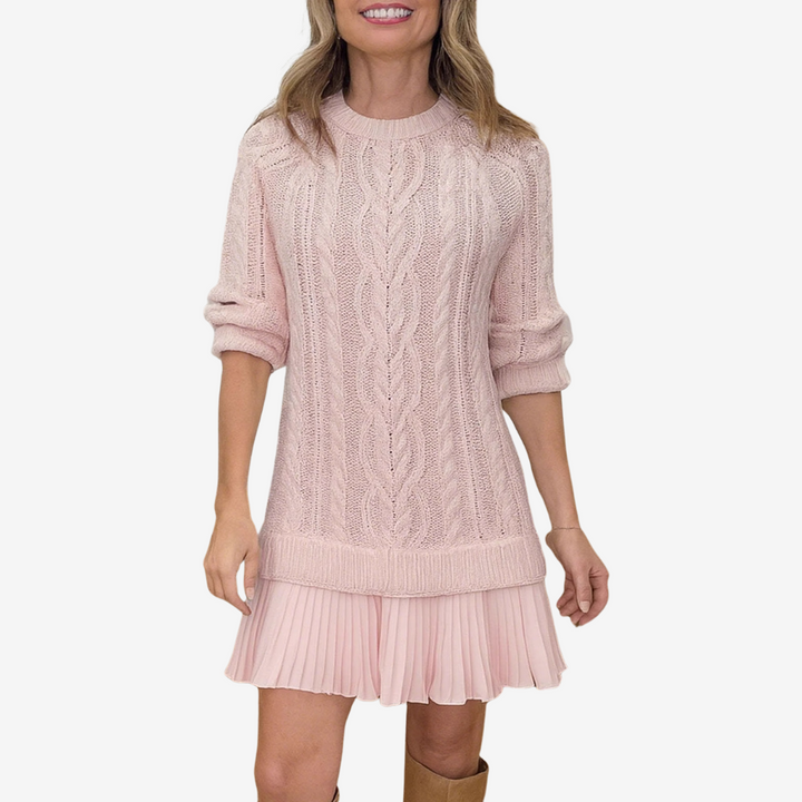 Chunky Cable Knit Sweater Dress