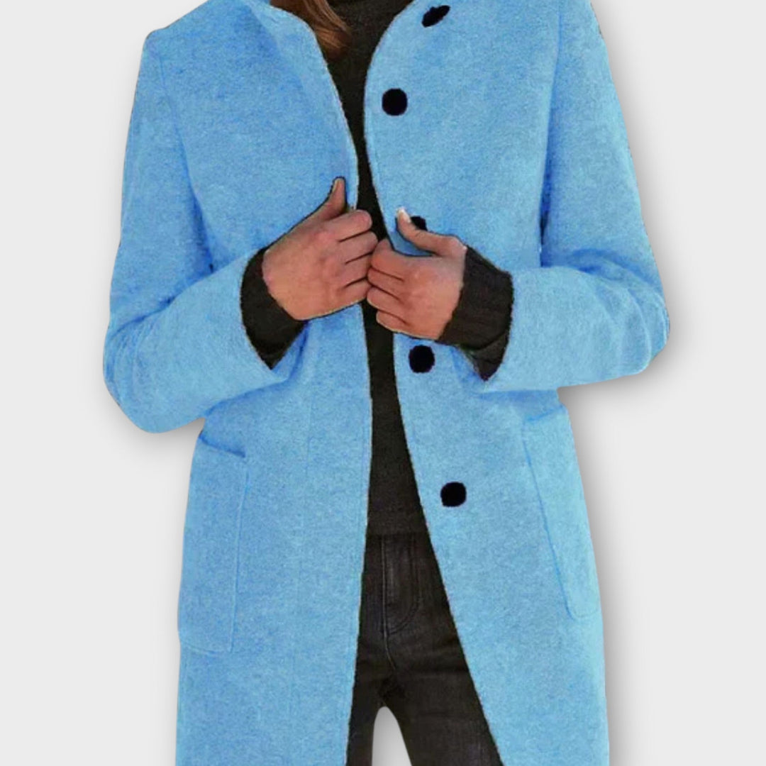Classic Button-Up Mid-Length Coat