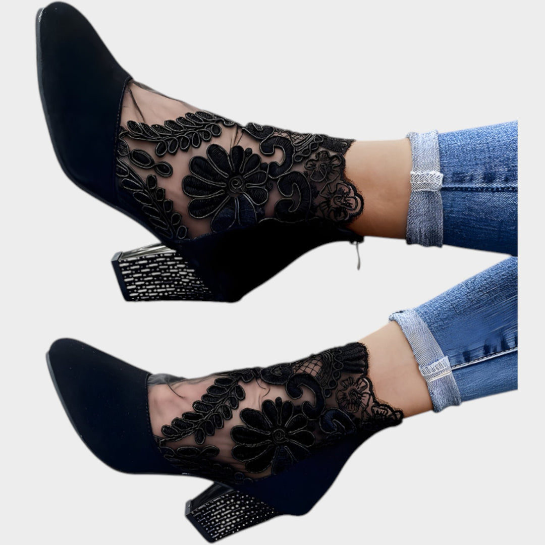 Lace Detail Statement Heels