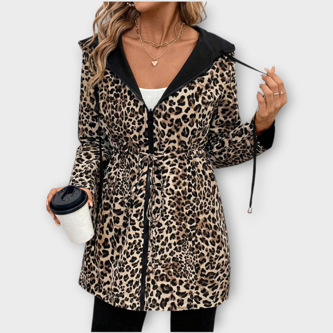Leopard Print Reversible Hooded Jacket