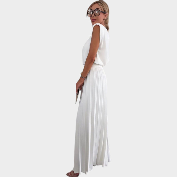 Structured Pleated Two-Piece Set