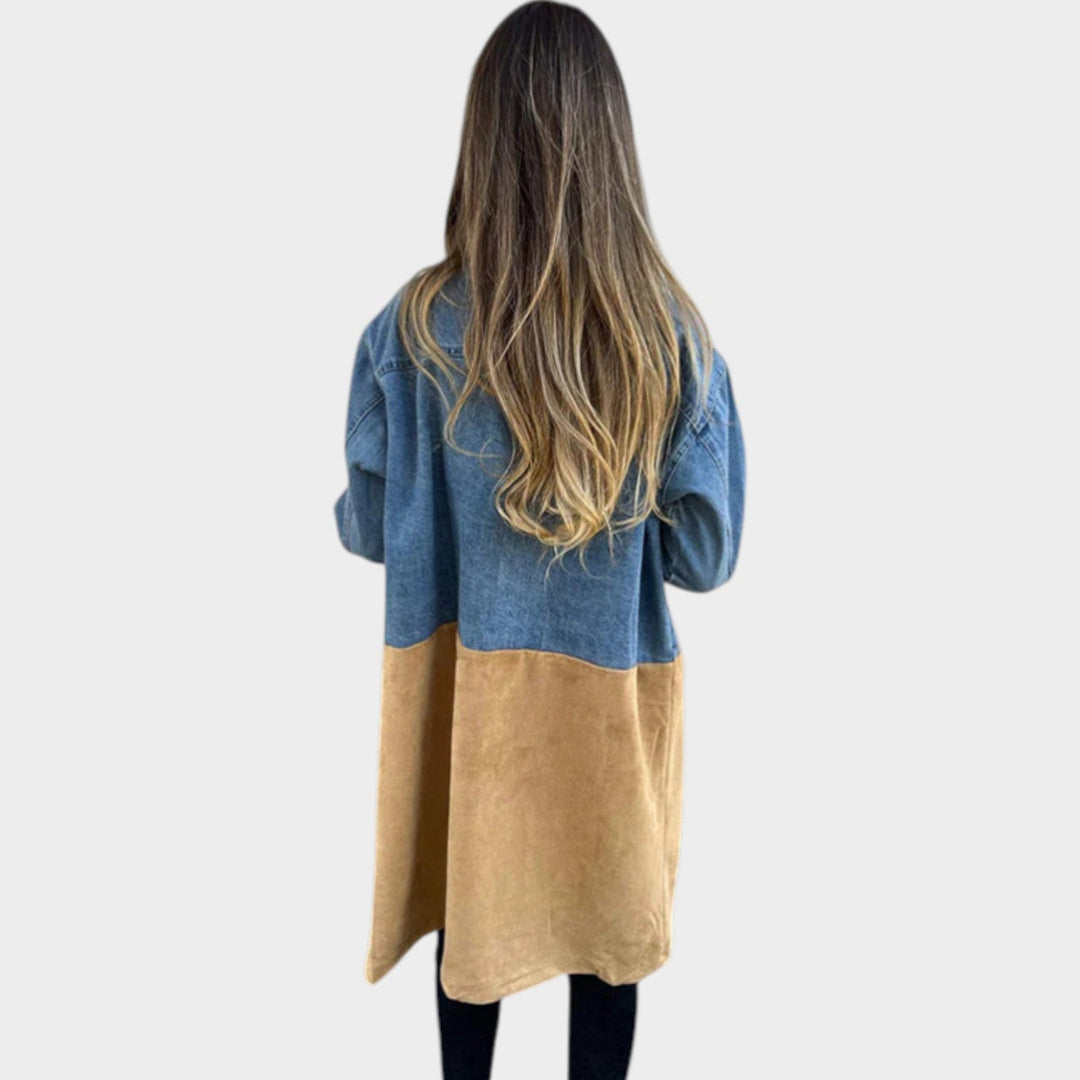 Color-Blocked Longline Trench Jacket