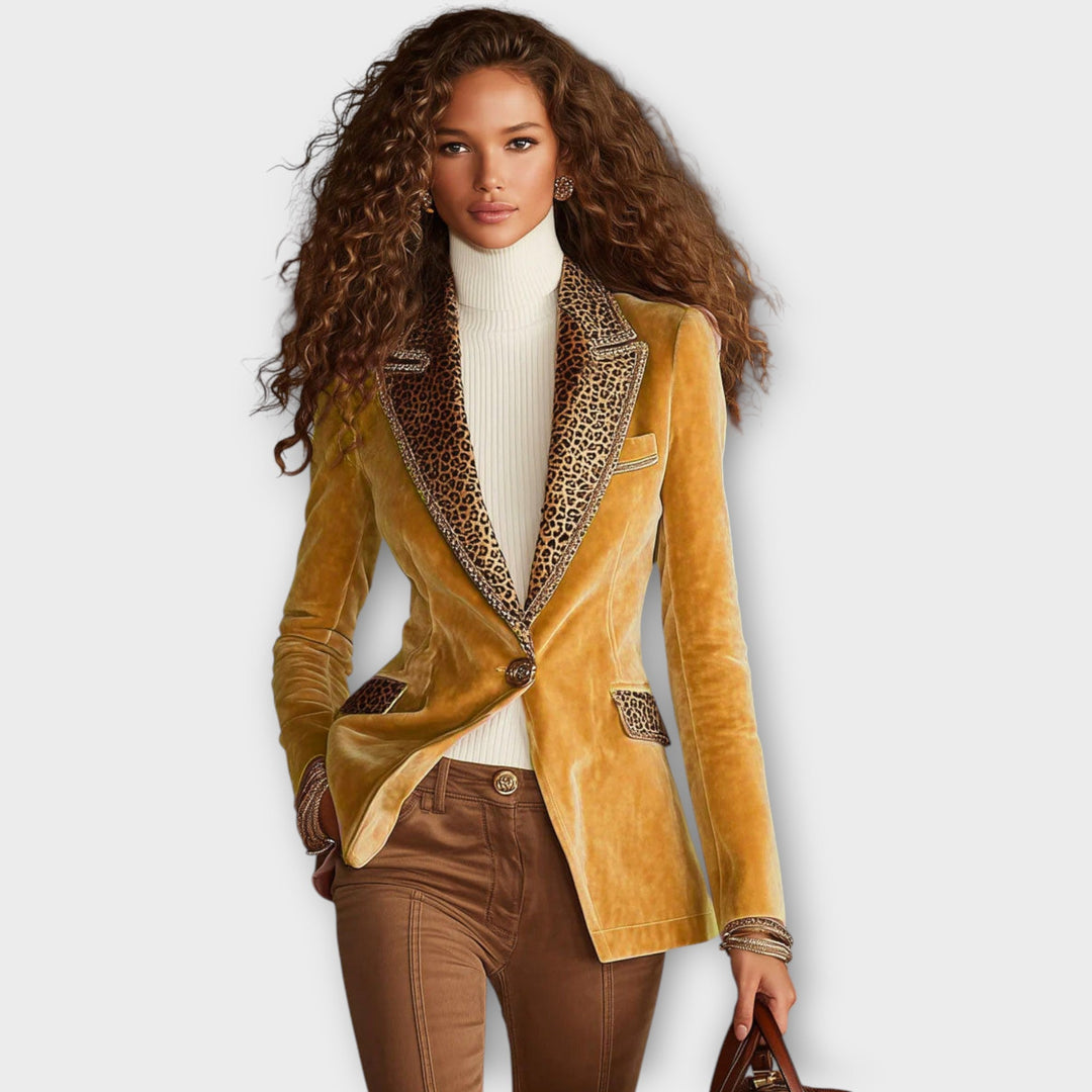 Statement Trim Velvet Tailored Blazer