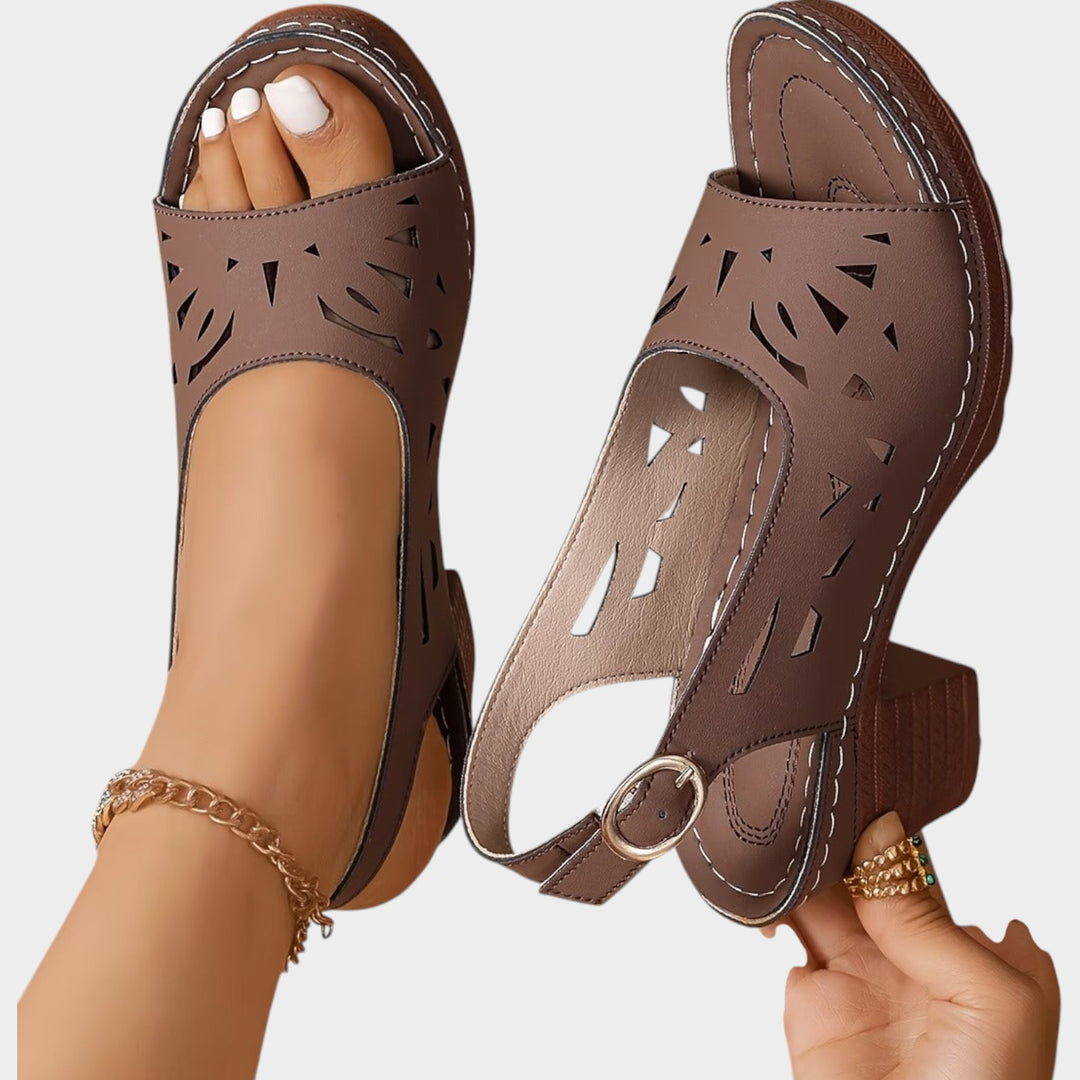 Cutout Slingback Comfort Heels