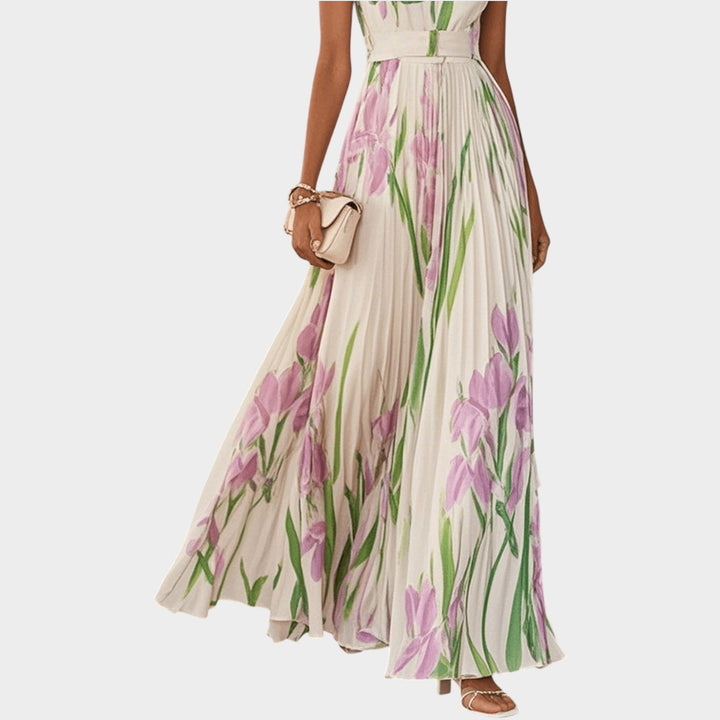 Floral Pleated Maxi Dress