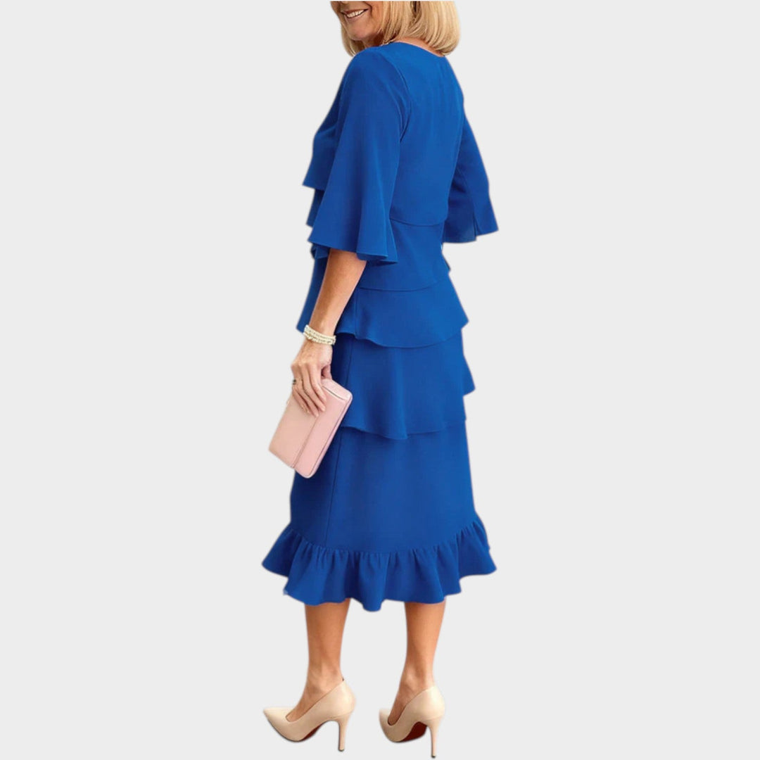 Layered Ruffle Midi Dress