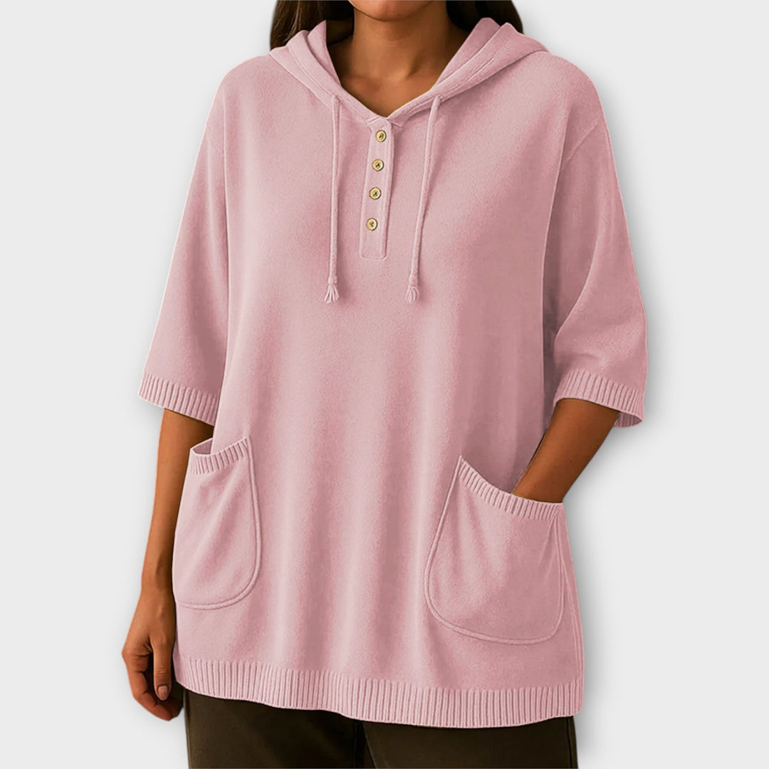 Pocketed Button-Up Hoodie