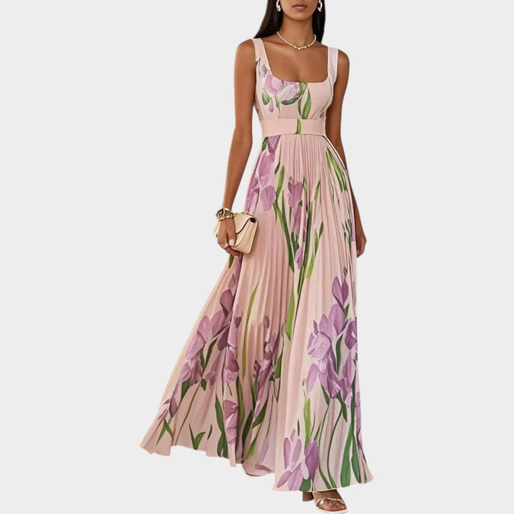 Floral Pleated Maxi Dress