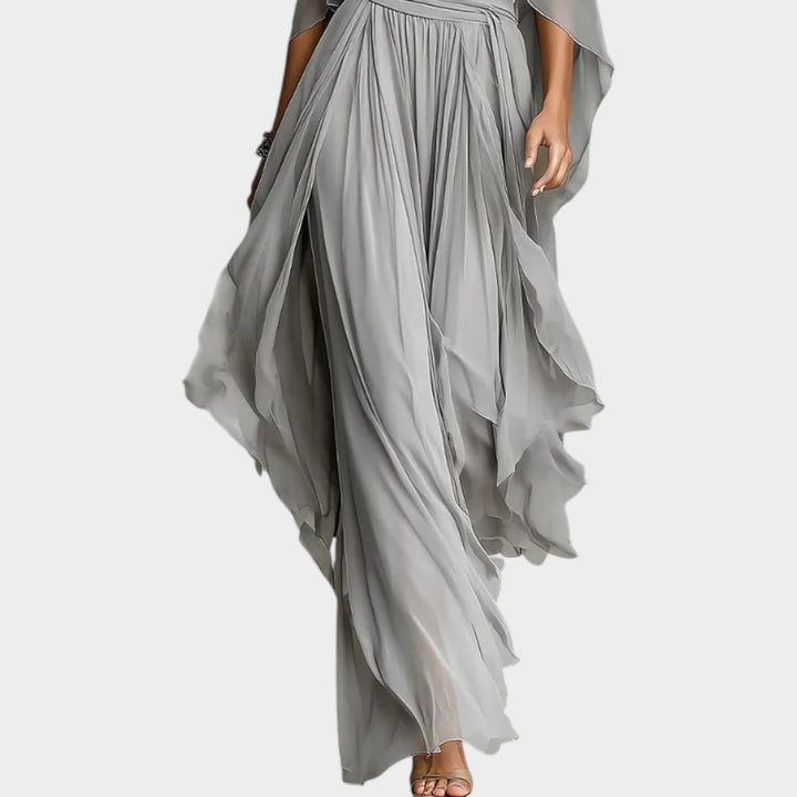 Flowy Cold-Shoulder Maxi Dress