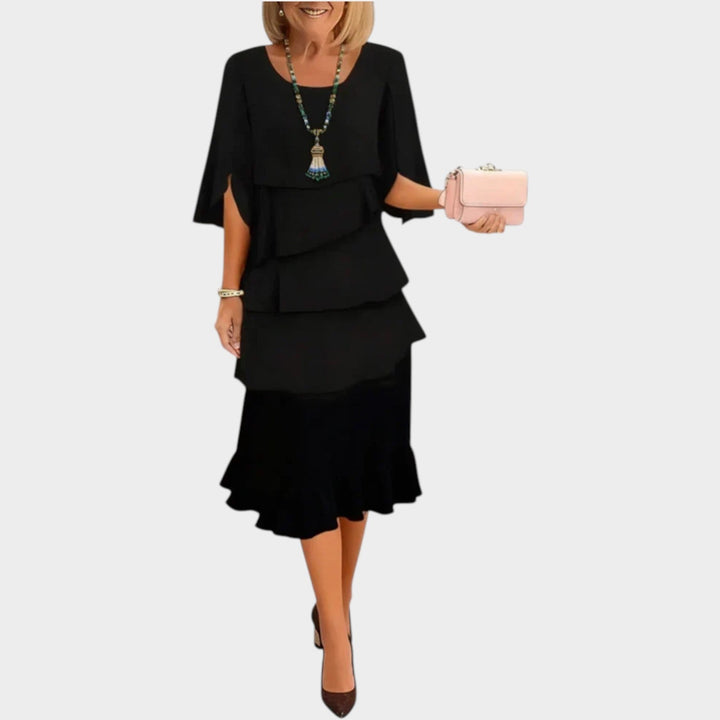 Layered Ruffle Midi Dress