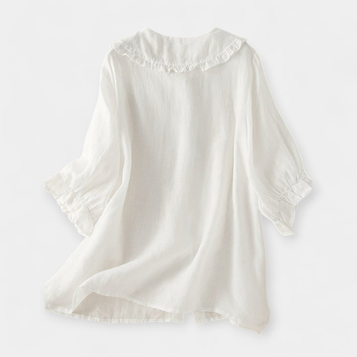 Striped Shirt with Decorative Collar