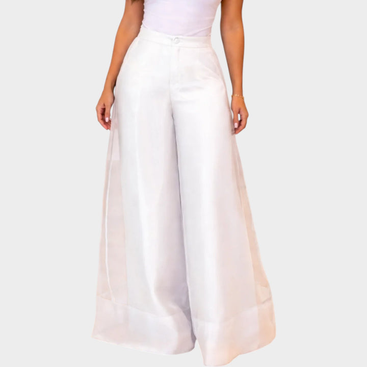 Statement Sheer-Layer Wide-Leg Pants