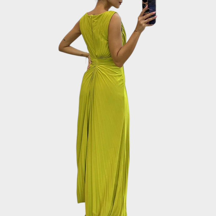 Elegant Ruched Slit Evening Gown