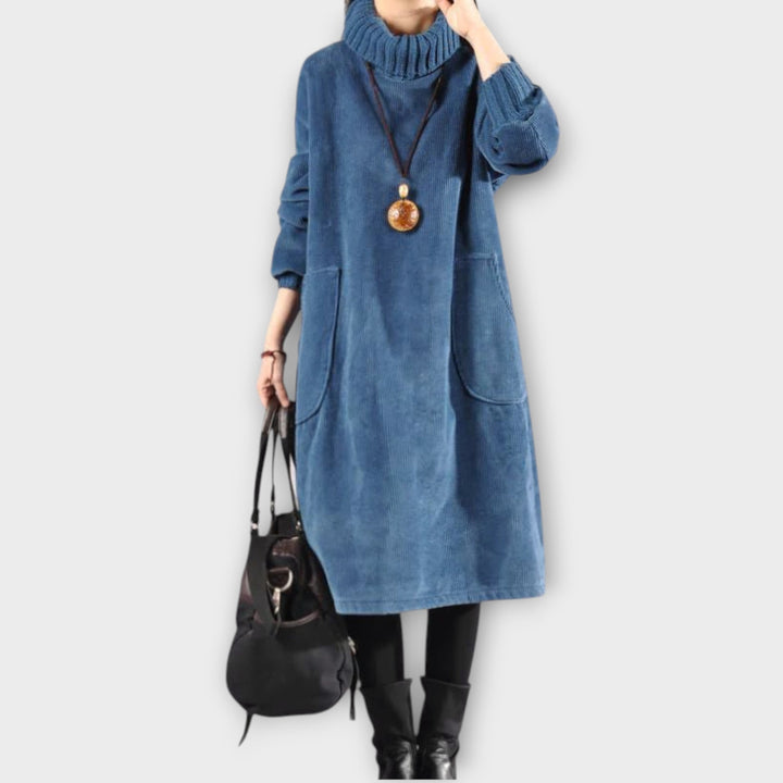 Oversized Corduroy Midi Dress