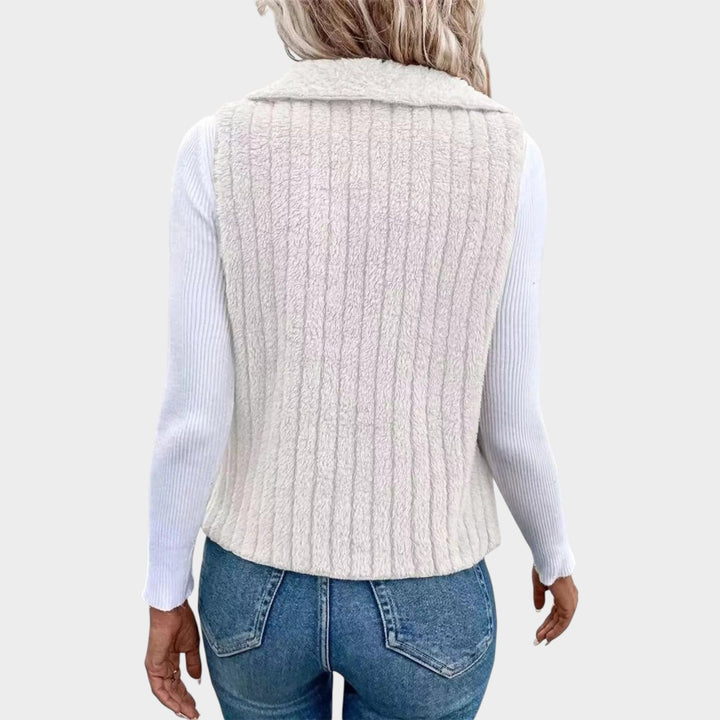 Textured Open-Front Layering Vest