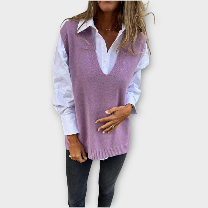V-Neck Knit Sweater Vest