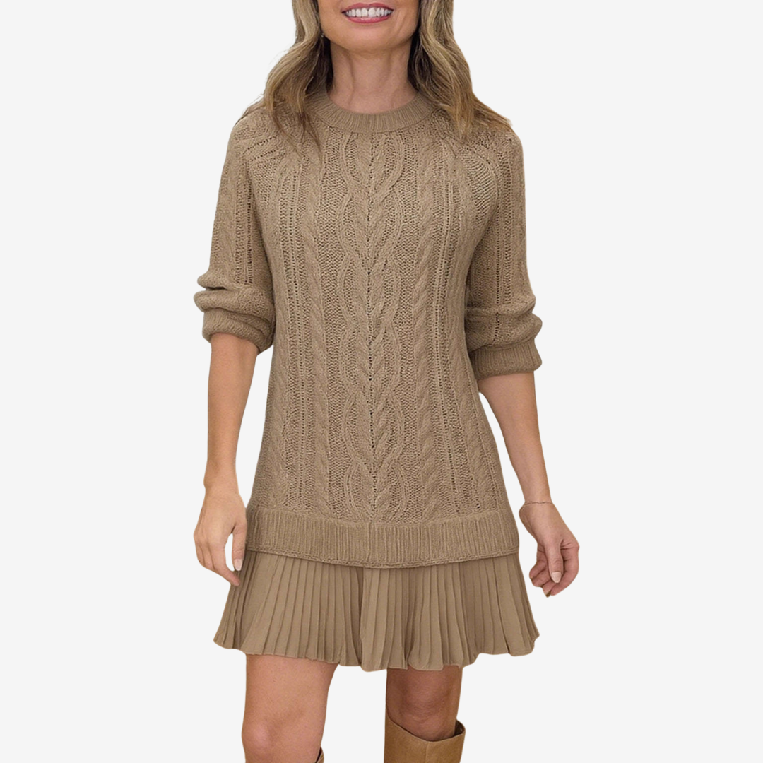 Chunky Cable Knit Sweater Dress