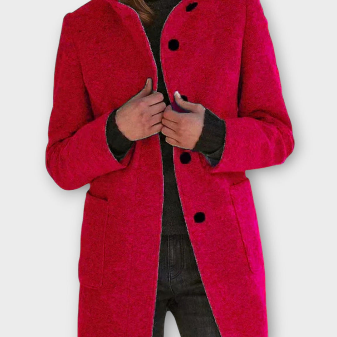 Classic Button-Up Mid-Length Coat