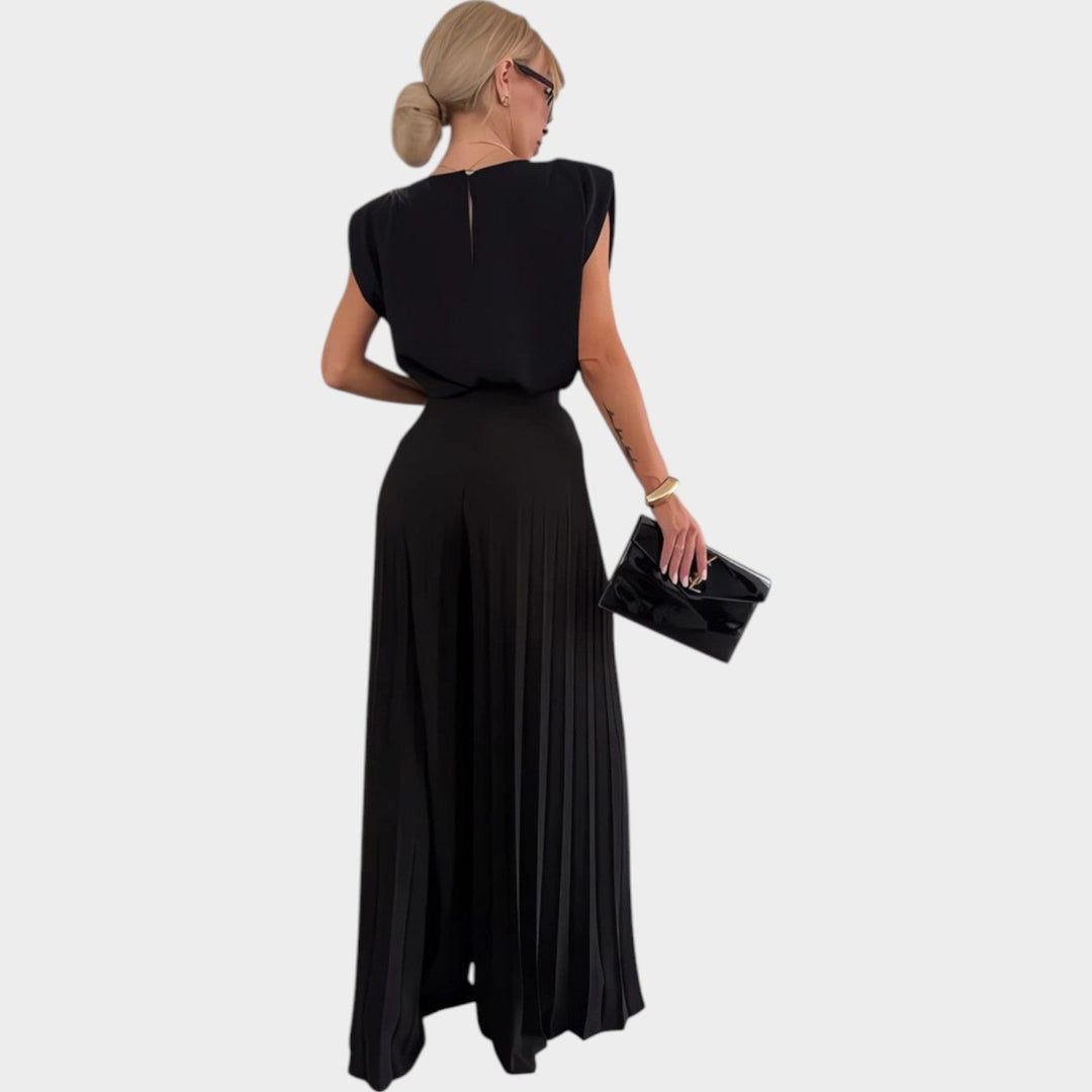 Structured Pleated Two-Piece Set