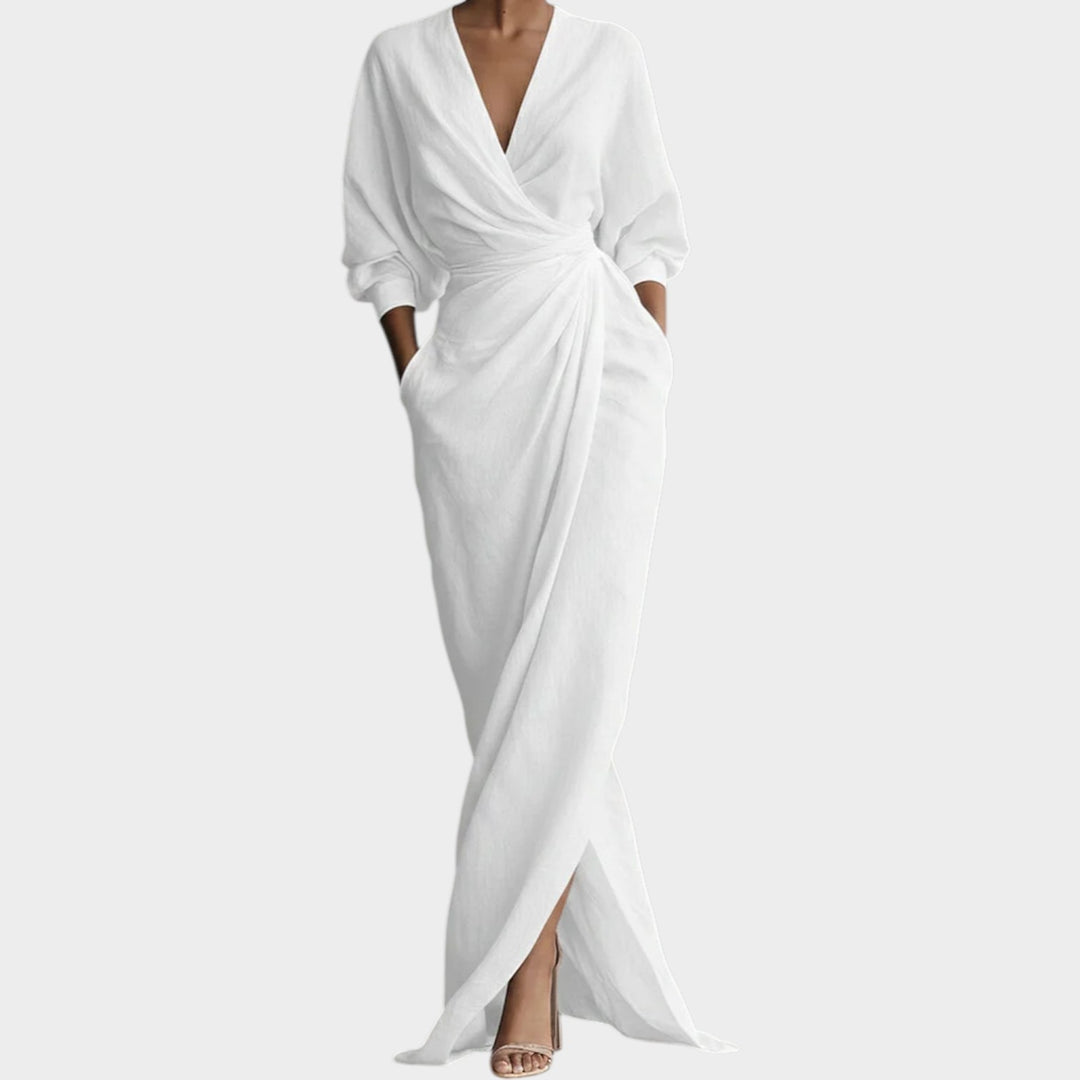 Draped Wrap Maxi Dress