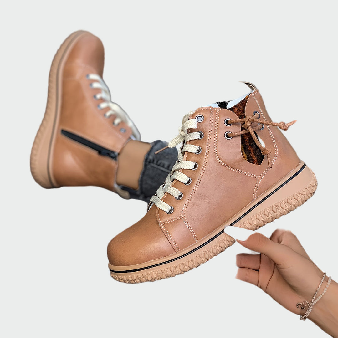 Leather Ankle Boots with Orthopedic Support
