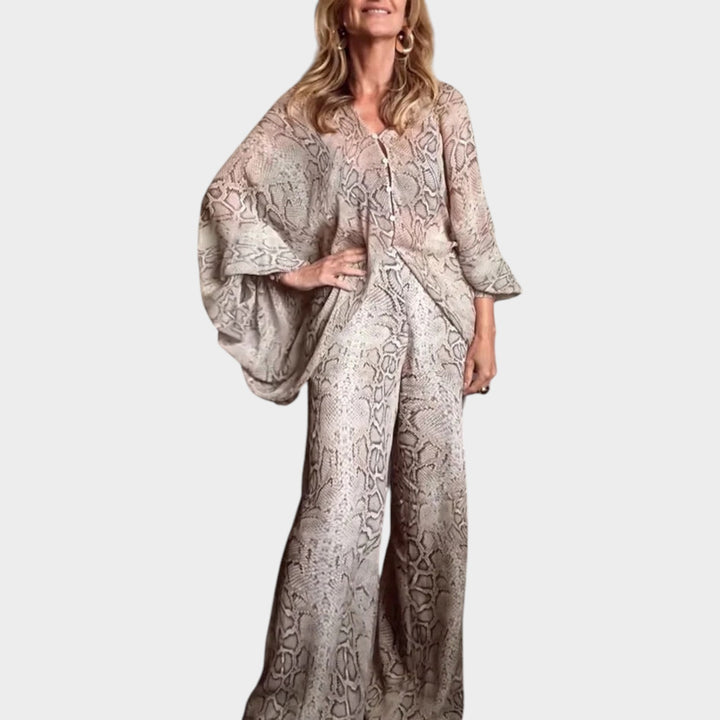 Elegant Flow Wide-Leg Set