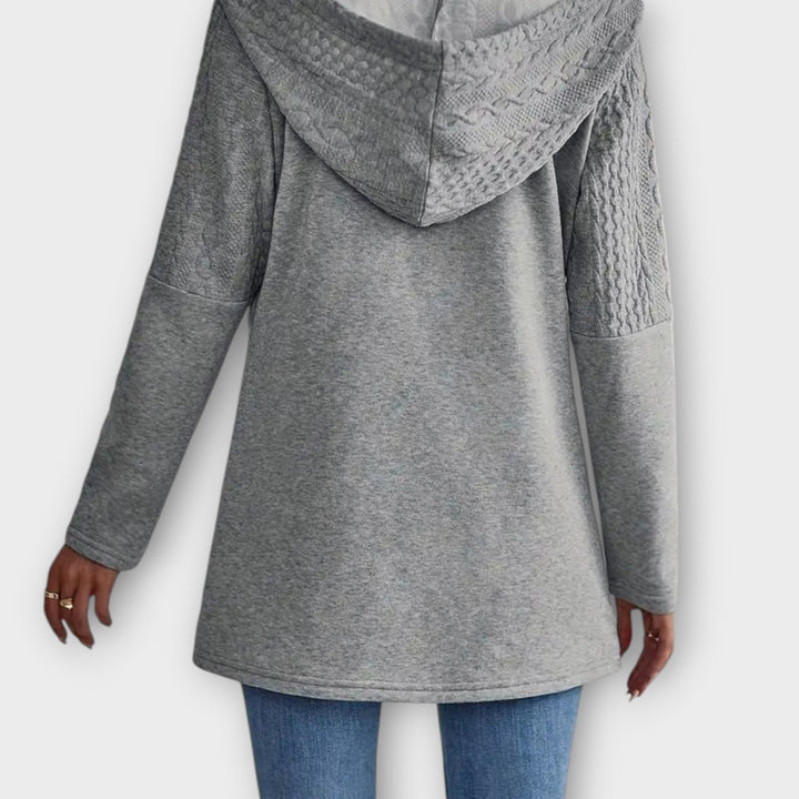 Textured Hooded Zip Cardigan
