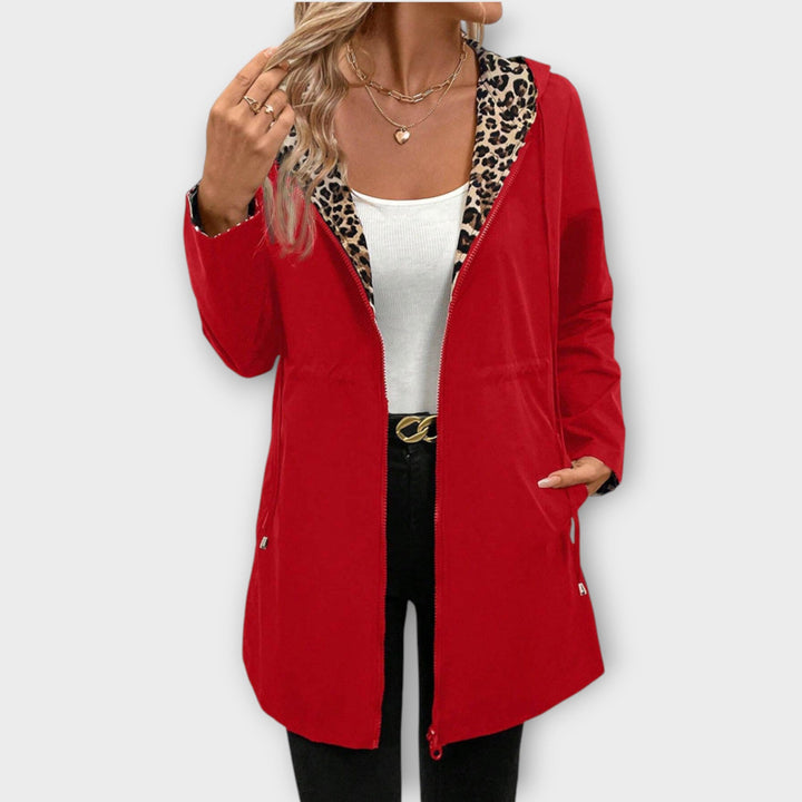 Leopard Print Reversible Hooded Jacket