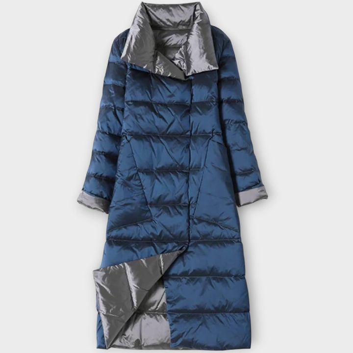 Dual-Color Long Puffer Jacket
