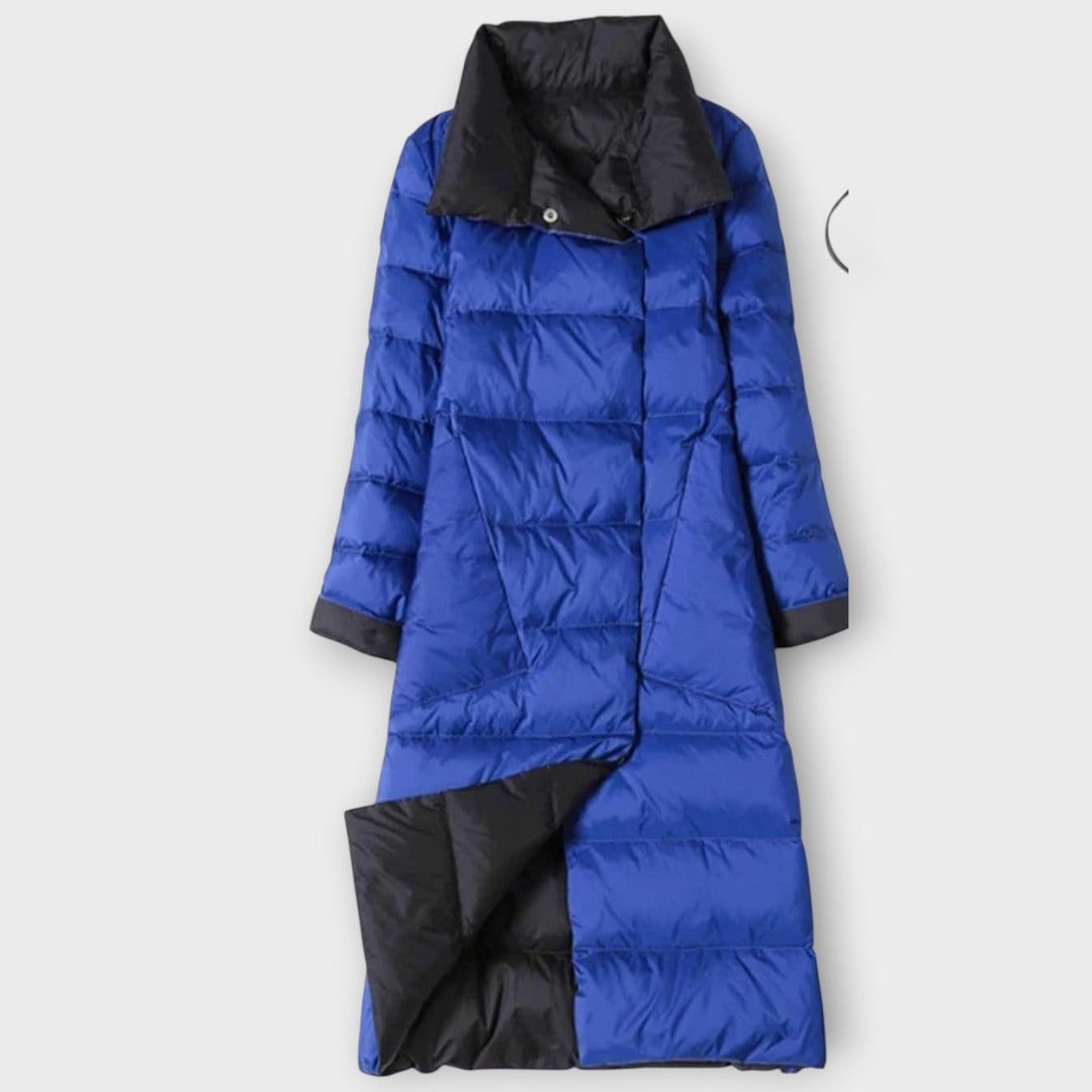 Dual-Color Long Puffer Jacket